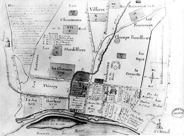 Plan terrier de l'Hôtel d'Aunay en 1577